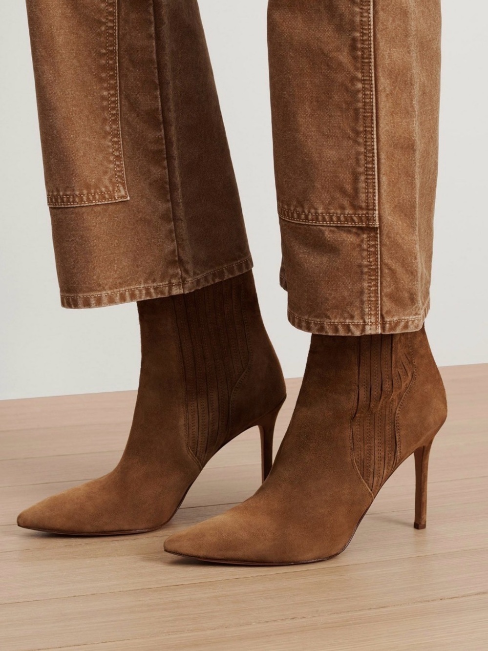 Veronica Beard NEW Lisa Stiletto Tan Suede Heeled Boots size 7.5 $495